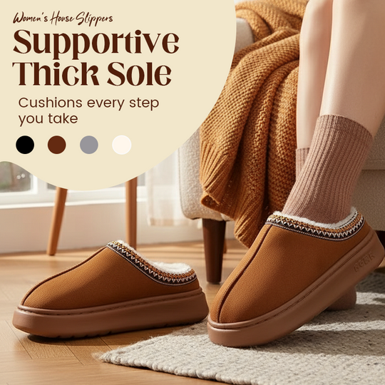 🖤Black Friday Hot Sale 50% OFF♟️Women’s Winter Closed Back House Slippers, Plush Fleece Lined, Thick Non-Slip Sole, Warm Cozy Indoor Home Slippers🥾