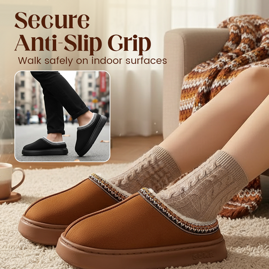 🖤Black Friday Hot Sale 50% OFF♟️Women’s Winter Closed Back House Slippers, Plush Fleece Lined, Thick Non-Slip Sole, Warm Cozy Indoor Home Slippers🥾