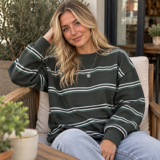 ✨ Simple & Trendy 💕 Women's Casual Crewneck Striped Top – Soft, Breathable & Easy to Match 👕 Short Facebook Headline