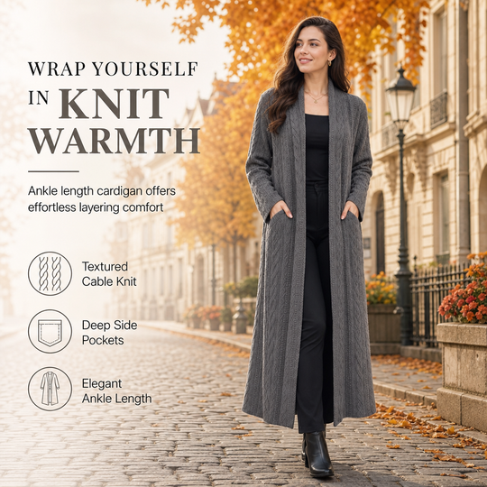 💖Black Friday Mega Deal – 50% off!💖Casual Solid Color Long Knit Cardigan Sweater