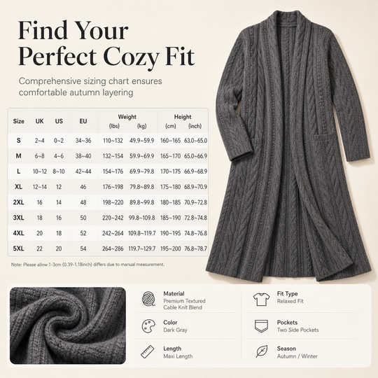 💖Black Friday Mega Deal – 50% off!💖Casual Solid Color Long Knit Cardigan Sweater