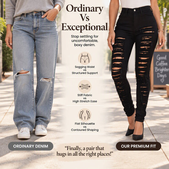Women's High Stretch Ripped Skinny Jeans