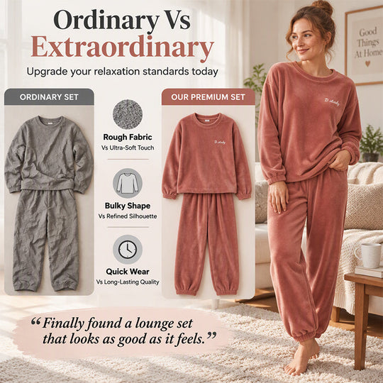 Women's Cozy Warm Coral Velvet Pajama Set