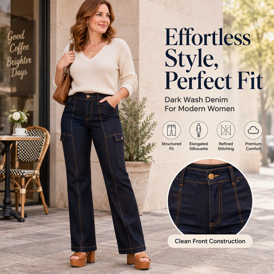 🖤Black Friday Sale🖤Women's High Waisted Contrast Stitching Wide-Leg Jeans