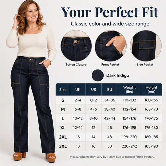 🖤Black Friday Sale🖤Women's High Waisted Contrast Stitching Wide-Leg Jeans