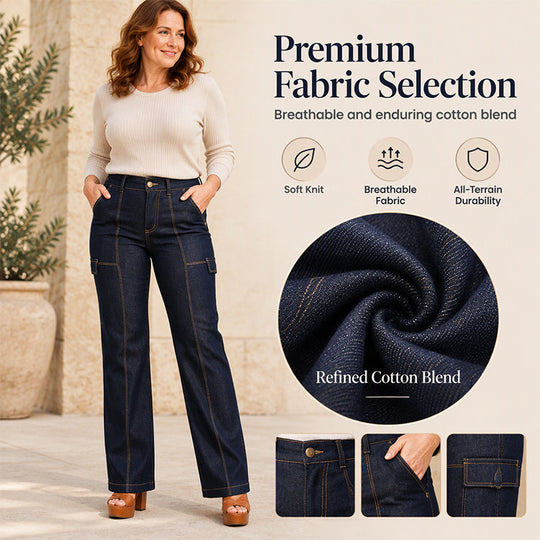 🖤Black Friday Sale🖤Women's High Waisted Contrast Stitching Wide-Leg Jeans