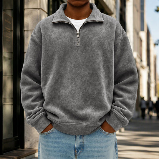 Men's Casual Quarter-Zip Sweatshirt