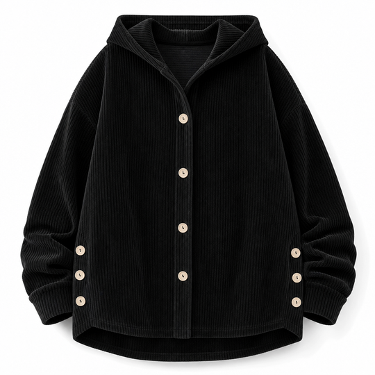Women's Casual Loose Corduroy Hooded Outerwear
