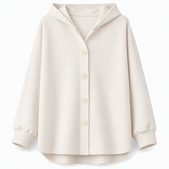 Women's Casual Loose Corduroy Hooded Outerwear