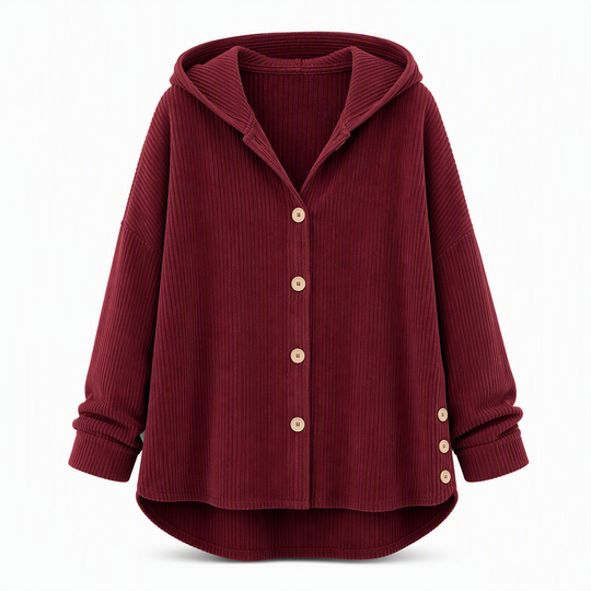 Women's Casual Loose Corduroy Hooded Outerwear