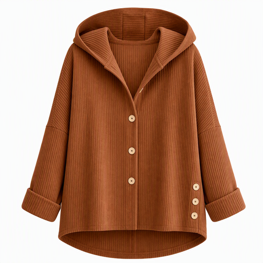 Women's Casual Loose Corduroy Hooded Outerwear