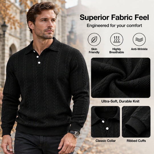 ⏳Limited time offer🔥Men's Casual Jacquard Cable Texture Top