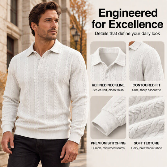 ⏳Limited time offer🔥Men's Casual Jacquard Cable Texture Top