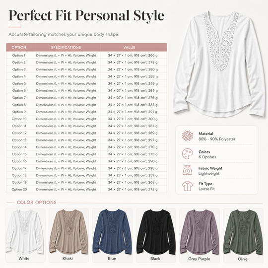 Women's Bohemian Lace V Neck Long Sleeve Loose Fit Blouse