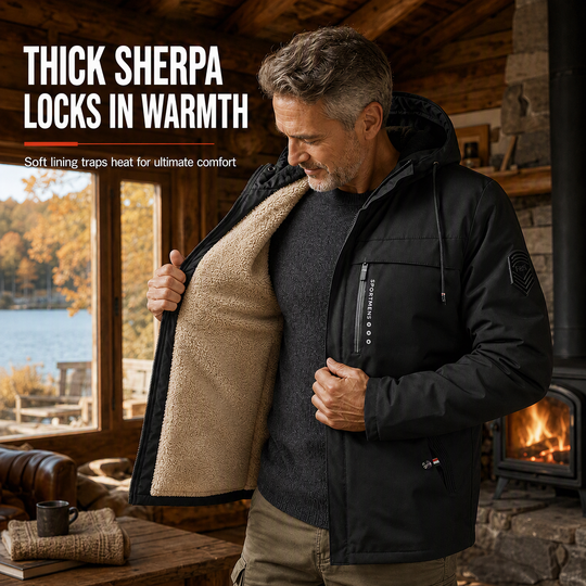 Men's American Retro Plush Lined Loose Fit Spring Autumn Coat