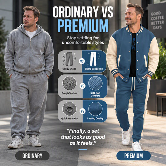 💕Free Shipping✈️Men's Color-Block Baseball Jacket & Pants Set