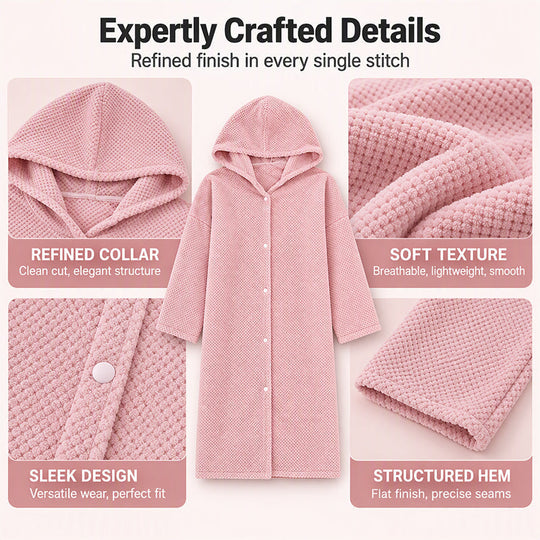 Women's Wearable Hooded Bathrobe Towel
