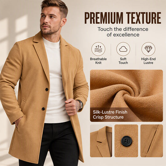 💖Black Friday Mega Deal – 50% off!💖 🍁Men's Classic Single-Breasted Mid-Length Overcoat