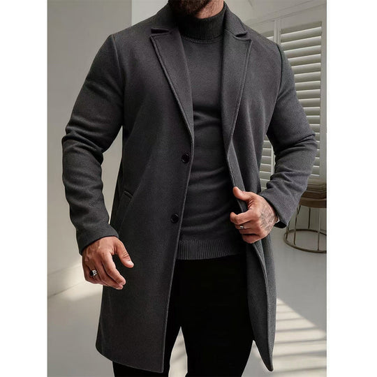 💖Black Friday Mega Deal – 50% off!💖 🍁Men's Classic Single-Breasted Mid-Length Overcoat