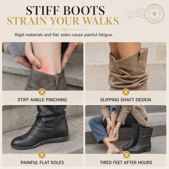 ⏳Limited time offer🔥Women's Knee-High Retro Chunky-Heeled Cowboy Boots