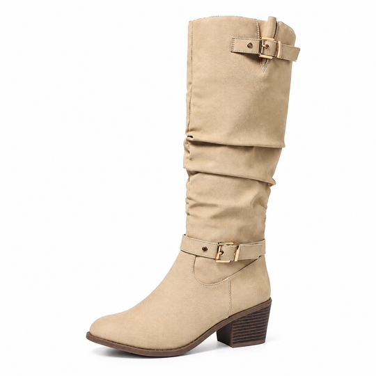 ⏳Limited time offer🔥Women's Knee-High Retro Chunky-Heeled Cowboy Boots