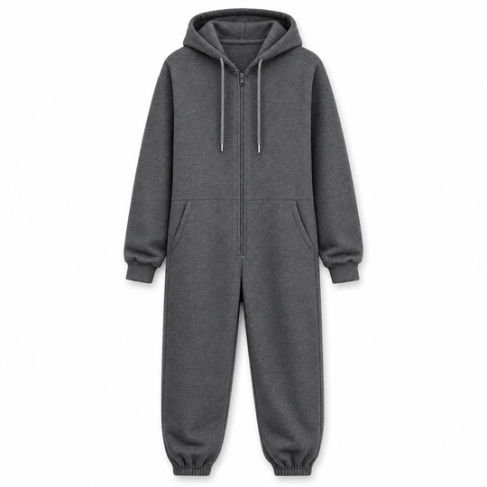 Men's Winter Tracksuit Set with Full-Zip Hoodie and Jogger Pants