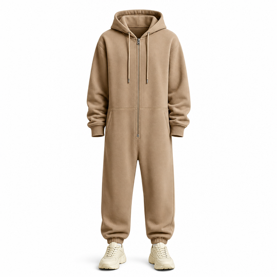 Men's Winter Tracksuit Set with Full-Zip Hoodie and Jogger Pants