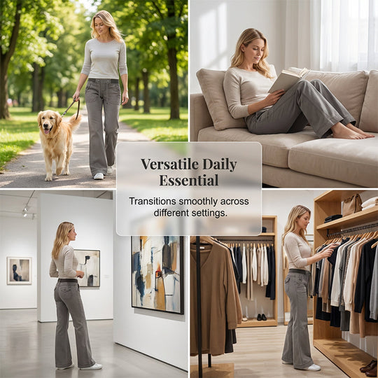💖Black Friday Mega Deal – 50% off!💖 🤠Low-Waist Flare Pants with Drawstring