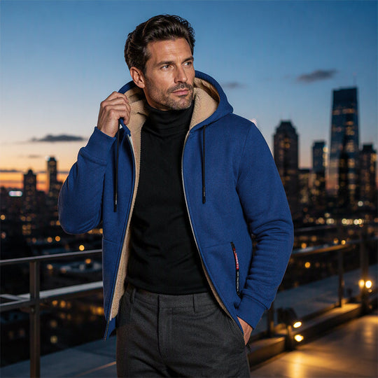 ❄️❄️50% OFF!!! 🎉✨ Men's Warm Hooded Jacket – Soft Lining, Comfy Fit & Timeless Design – Ideal for Winter, Travel & Cold Days