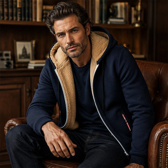 ❄️❄️50% OFF!!! 🎉✨ Men's Warm Hooded Jacket – Soft Lining, Comfy Fit & Timeless Design – Ideal for Winter, Travel & Cold Days