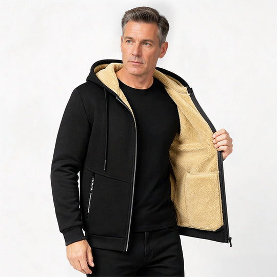 ❄️❄️50% OFF!!! 🎉✨ Men's Warm Hooded Jacket – Soft Lining, Comfy Fit & Timeless Design – Ideal for Winter, Travel & Cold Days