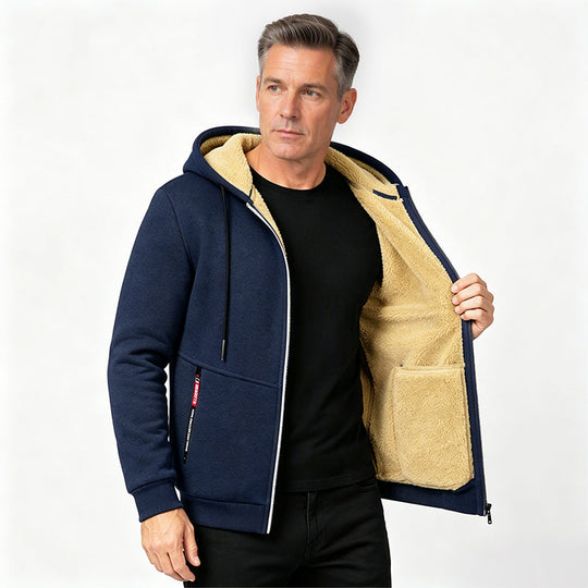 ❄️❄️50% OFF!!! 🎉✨ Men's Warm Hooded Jacket – Soft Lining, Comfy Fit & Timeless Design – Ideal for Winter, Travel & Cold Days