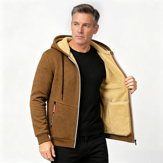 ❄️❄️50% OFF!!! 🎉✨ Men's Warm Hooded Jacket – Soft Lining, Comfy Fit & Timeless Design – Ideal for Winter, Travel & Cold Days