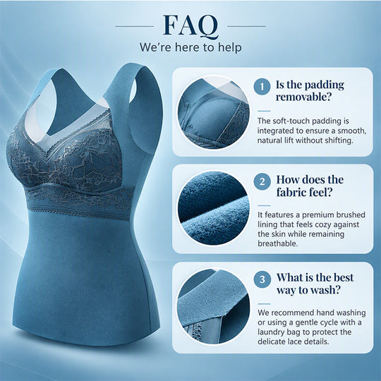 🏆⏰LAST DAY SALE 70% OFF👍✨Thermal Camisole with Built-In Bra – Slim Fit, Warm & Supportive