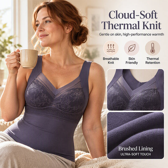 🏆⏰LAST DAY SALE 70% OFF👍✨Thermal Camisole with Built-In Bra – Slim Fit, Warm & Supportive