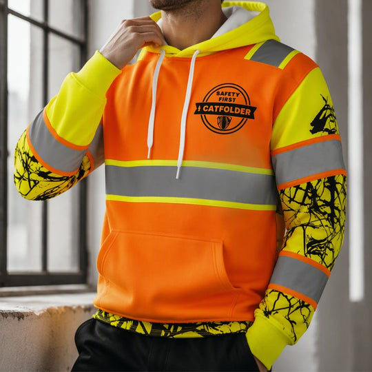 ⚡50% OFF Today⚡Men's High Visibility Reflective Hooded Sweatshirt
