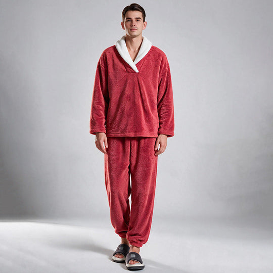 Men's Cozy Thermal Fluffy Pajama Set