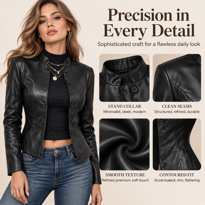 Women's Slim-Fit Faux Leather Jacket