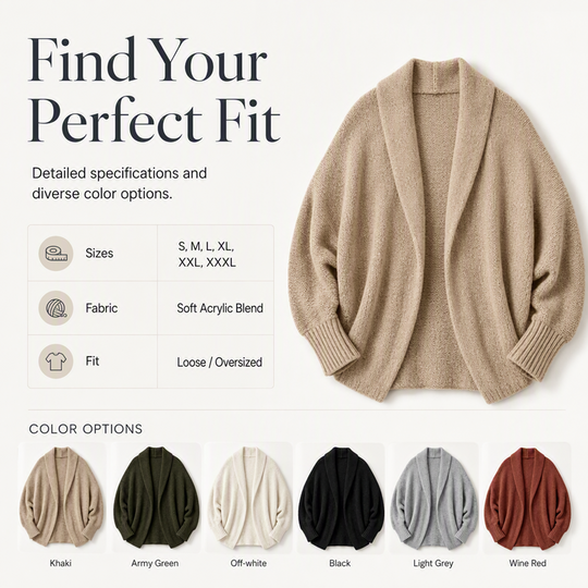 ⏳Limited time offer🔥Women's Batwing Sleeve Chunky Knit Cardigan