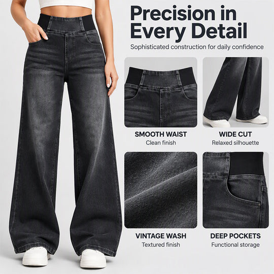 💎 Exclusive Deal 👖 Women's Casual Stretch Wide-Leg Jeans ✨ stretch denim, flattering wide leg, easy to match