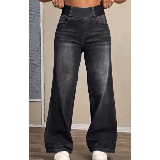 💎 Exclusive Deal 👖 Women's Casual Stretch Wide-Leg Jeans ✨ stretch denim, flattering wide leg, easy to match