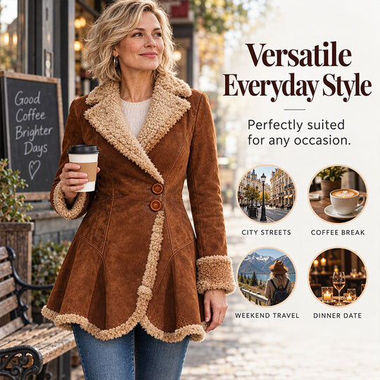 Women's Faux Suede Shearling Lined Jacket