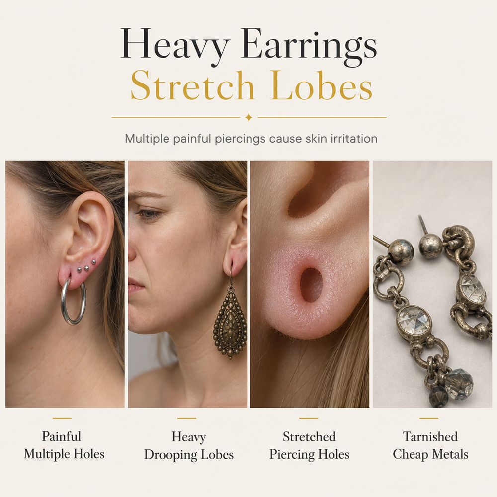 Minimalist Three Layer Curved Ear Crawler Stud Earrings with Inlaid Rhinestones