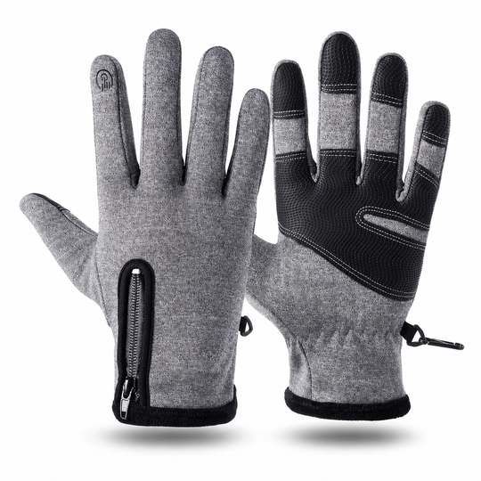 Winter Waterproof Windproof Warm Lined Outdoor Sports Gloves with Zipper for Cycling Hiking and Skiing