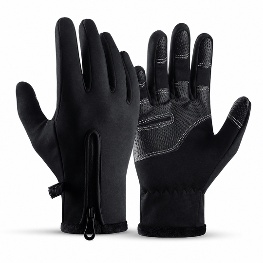 Winter Waterproof Windproof Warm Lined Outdoor Sports Gloves with Zipper for Cycling Hiking and Skiing