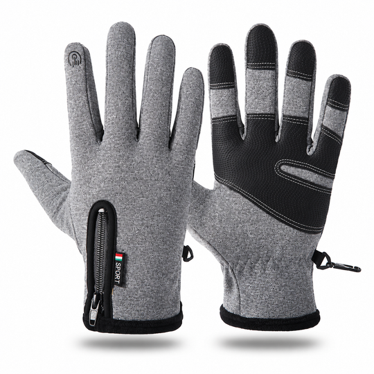 Winter Waterproof Windproof Warm Lined Outdoor Sports Gloves with Zipper for Cycling Hiking and Skiing