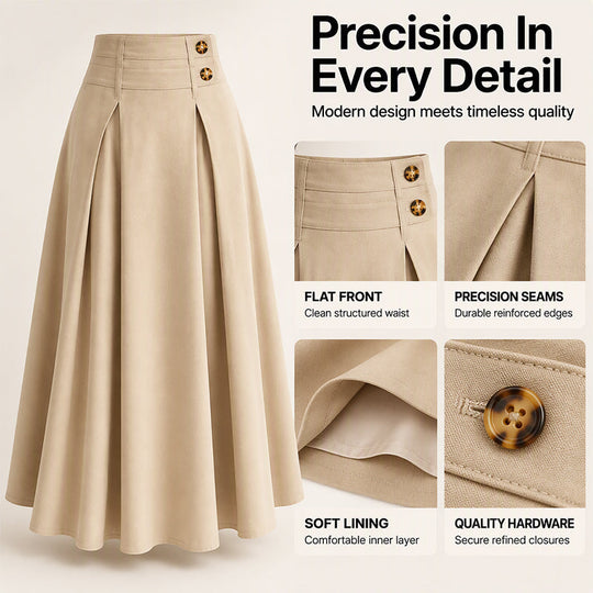 💥 Limited Time Offer 👗 Women's High-Waisted Pleated A-Line Maxi Skirt ✨ high waist, pleated design, flowy A-line long skirt