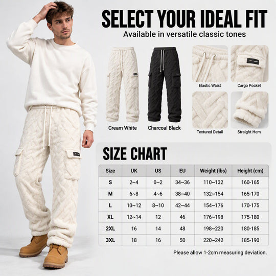 Men's Cable Warm Plush Cargo Pants