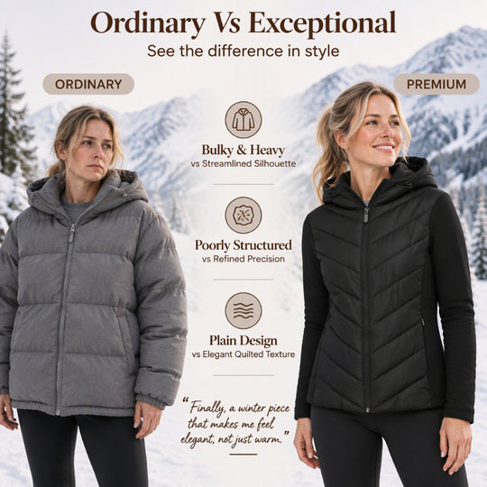 Women's Hooded Patchwork Quilted Padded Jacket