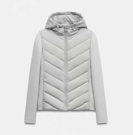 Women's Hooded Patchwork Quilted Padded Jacket